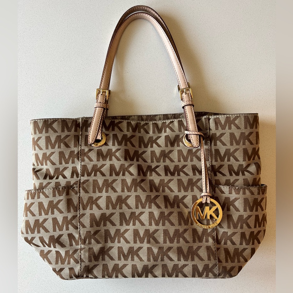 Michael Kors Tan and Brown Logo Tote